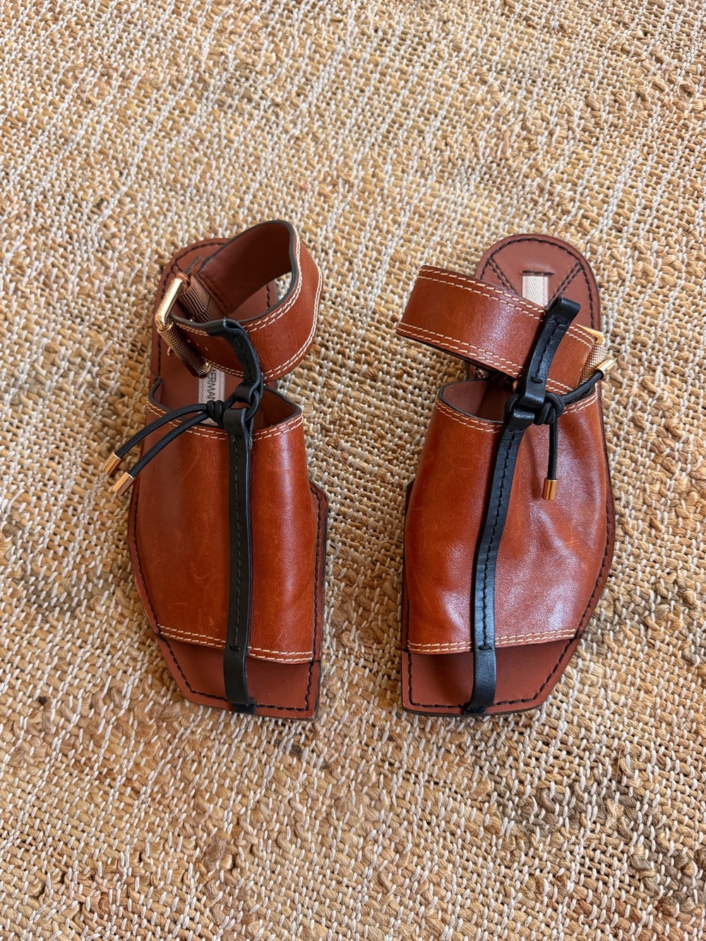 Zimmermann Square Toe Mule Ankle Strap Leather Sandal 38 - Picture 3 of 15